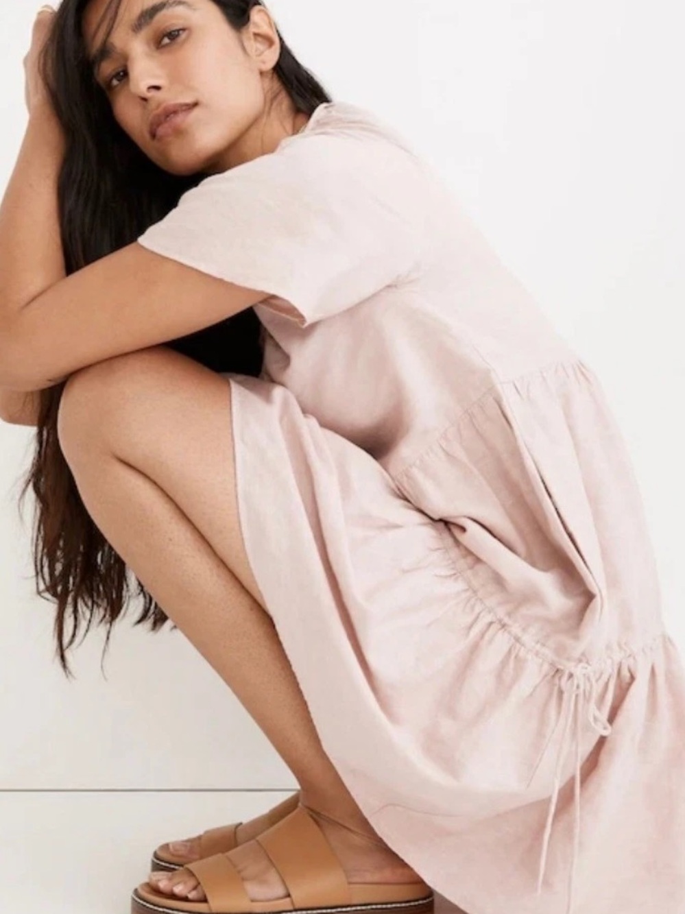 Madewell Petite Linen-Blend Lorelei Mini Dress - Picture 2 of 10